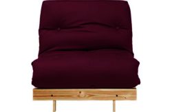 ColourMatch Single Futon Sofa Bed with Mattress -Purple Fizz